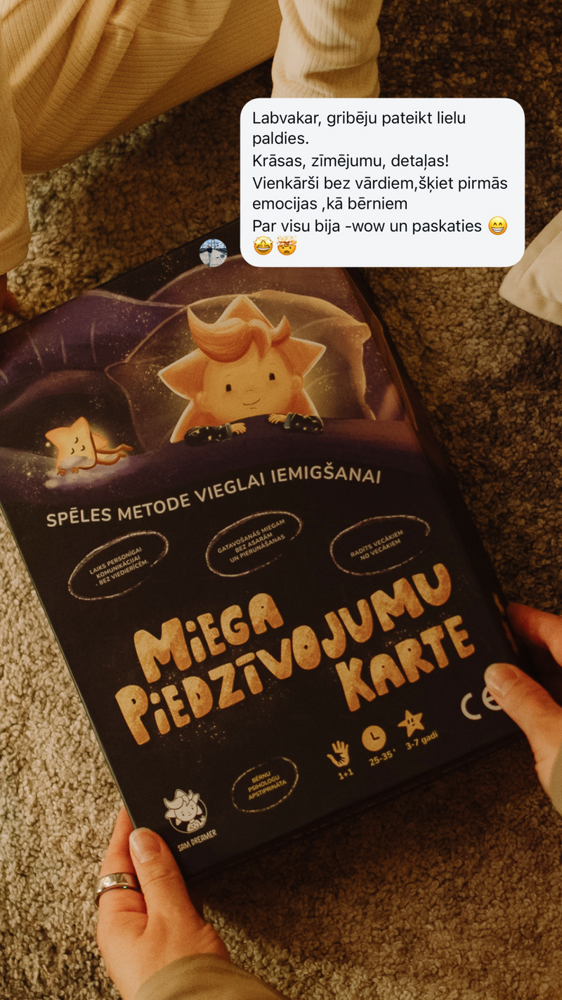 atauksme par spēli Miega Piedzīvojumu Karte uz spēļu kastes fonā 